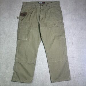 Wrangler Riggs Pants Men’s 38x30 Tan Ripstop Canvas Carpenter Workwear Straight